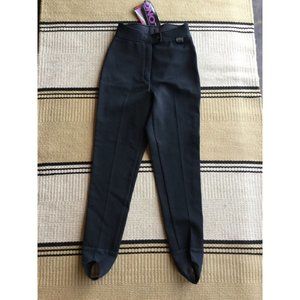 Women's Edelweiss Black Stirrup Ski Pants Sz 8